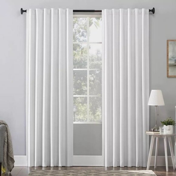 Sun Zero Amherst Blackout Velvet Pearl White Single Curtain Panel 50" x 84" - Picture 1 of 7